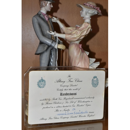 333 - AN ALBANY FINE CHINA LIMITED EDITION FIGURE GROUP, 'Rendezvous', with certificate numbered 21/100, h... 