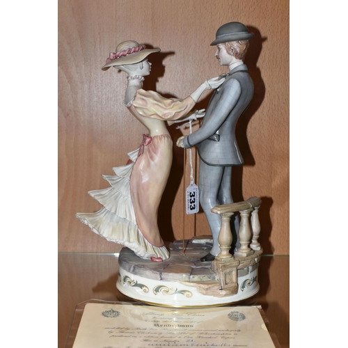 333 - AN ALBANY FINE CHINA LIMITED EDITION FIGURE GROUP, 'Rendezvous', with certificate numbered 21/100, h... 