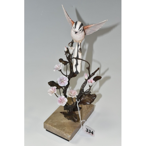 334 - A BOXED ALBANY FINE CHINA LONG TAILED TIT FIGURE, a limited edition from the Titmice Series by David... 