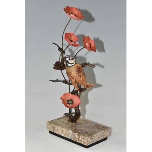 335 - A BOXED ALBANY FINE CHINA CRESTED TIT FIGURE, a limited edition from the Titmice Series by David Bur... 