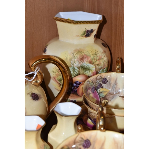 352 - A COLLECTION OF AYNSLEY 'ORCHARD GOLD' PATTERN TEA AND GIFTWARE, comprising an oval  teapot  with pr... 