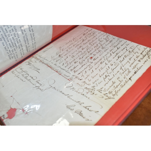 542 - SEVEN ALBUMS containing approximately 70 Letters and Legal Documents dating from 1610 - 1799, exampl... 