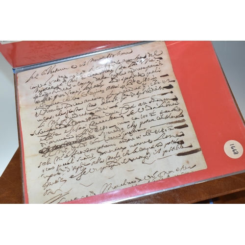 542 - SEVEN ALBUMS containing approximately 70 Letters and Legal Documents dating from 1610 - 1799, exampl... 