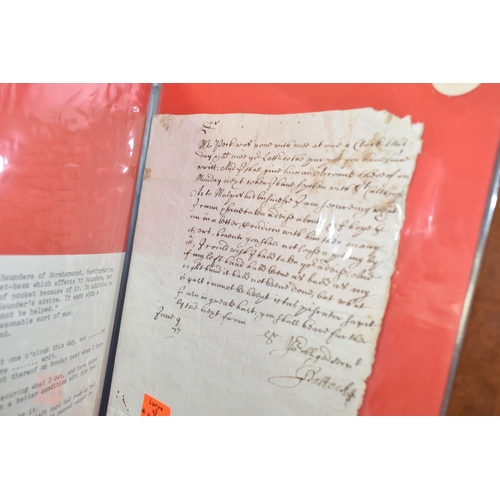 542 - SEVEN ALBUMS containing approximately 70 Letters and Legal Documents dating from 1610 - 1799, exampl... 