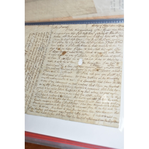 542 - SEVEN ALBUMS containing approximately 70 Letters and Legal Documents dating from 1610 - 1799, exampl... 