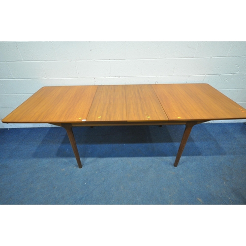 1207 - A.H. McINTOSH & CO LTD, KIRKCALDY, SCOTLAND, A MID CENTURY TEAK EXTENDING DINING TABLE, with two fol... 