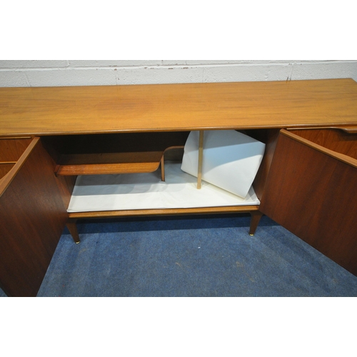 1208 - A.H. McINTOSH & CO LTD, KIRKCALDY, SCOTLAND, A MID CENTURY TEAK SIDEBOARD, fitted with three drawers... 