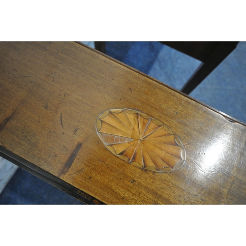 1214 - A 20TH CENTURY MAHOGANY SUTHERLAND TABLE, raised on turned legs, along with a piano stool (condition... 