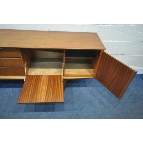 1217 - POSSIBLY JENTIQUE, A MID CENTURY TEAK SIDEBOARD, fitted with three drawers, two cupboard doors and a... 