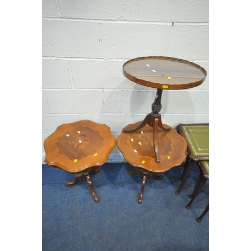 1228 - A SELECTION OF LATE 20TH CENTURY OCCASIONAL FURNITURE, to include a demi-lune side table, a nest of ... 