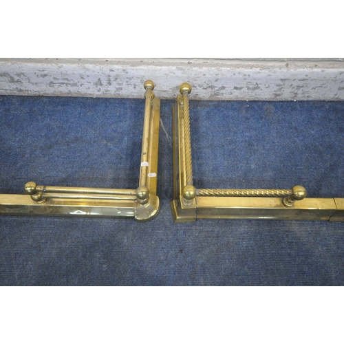 1237 - TWO BRASS FENDERS, largest length 140cm (condition report: general signs of usage) (2)