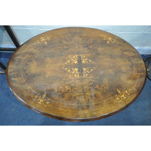 1239 - A MAHOGANY CIRCULAR DRUM TABLE, with leather inlay, four drawers, raised on a turned support and fou... 