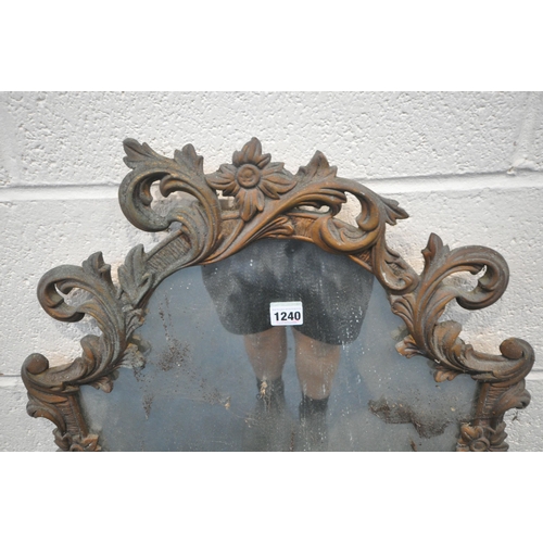 1240 - A FLAMBOYANT GILT FRAME WALL MIRROR, with foliate frame, 55cm x 83cm (condition report: needs a clea... 