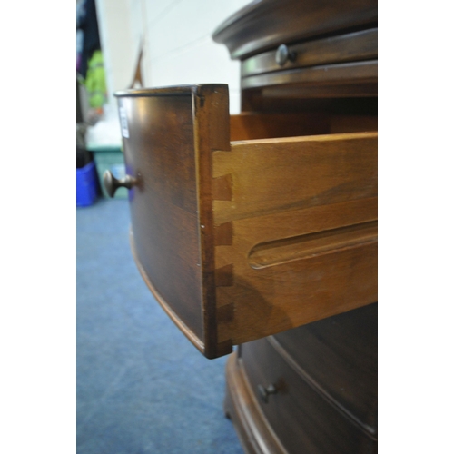 1263 - WILLIS AND GAMBIER, A PAIR OF CHERRYWOOD THREE DRAWER BEDSIDE CABINETS, with a brushing slide, 43cm ... 