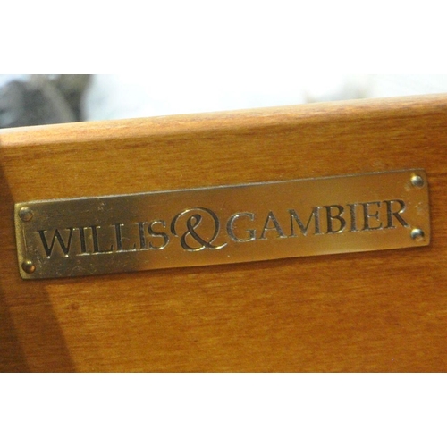 1263 - WILLIS AND GAMBIER, A PAIR OF CHERRYWOOD THREE DRAWER BEDSIDE CABINETS, with a brushing slide, 43cm ... 