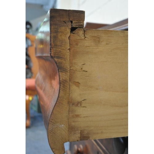 1275 - A VICTORIAN MAHOGANY WASHSTAND, with raised back and sides, fitted with two short over two long draw... 