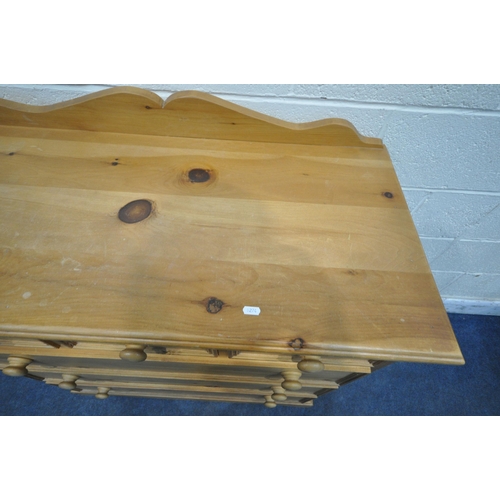 1276 - A MODERN PINE CHEST OF THREE SHORT OVER THREE LONG DRAWERS, width 101cm x depth 49cm x height 110cm ... 