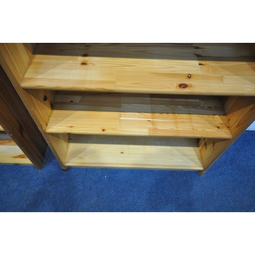 1283 - A PAIR OF MODERN PINE SIX TIER OPEN BOOKCASES, width 80cm x depth 34cm x height 170cm (condition rep... 