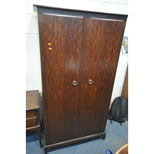 1298 - A STAG MINSTREL SEVEN PIECE BEDROOM SUITE, comprising two double door wardrobes, width 79cm x depth ... 