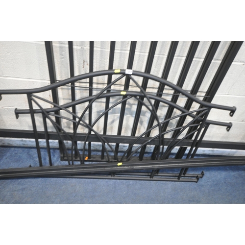 1308 - A MODERN 4FT6 WOOD AND TUBULAR METAL BEDSTEAD, with side rails metal slats and bolts (condition repo... 