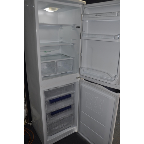 1056 - A HOTPOINT FFAA52P.1 FRIDGE FREEZER width 55cm depth 56cm height 174cm (PAT pass and working at 0 an... 