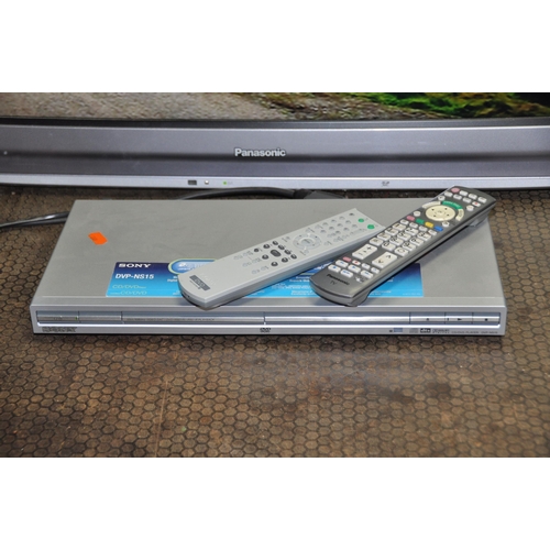 1078 - A PANASONIC TX-L37D28BSA 37in TV WITH REMOTE (no stand but has) and a Sony DVD player with remote (b... 