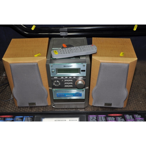 1080 - A SHARP XL-70 MINI HI FI WITH MATCHING SPEAKERS and remote (PAT pass and working) along with a Yamah... 