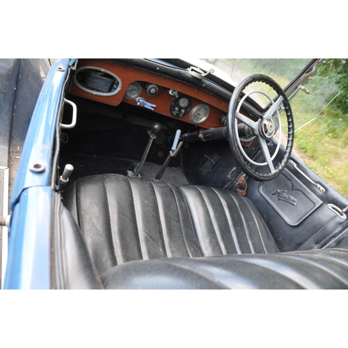 999 - A 1930's AUSTIN SIX OPEN TOURER FOUR SEATER CAR, in blue, Restoration project with side screens but ... 