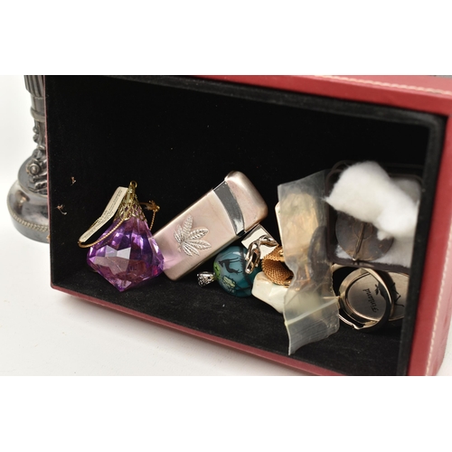 106 - A BOX OF ASSORTED ITEMS, to include a small quantity of white metal jewellery, some stamped silver, ... 