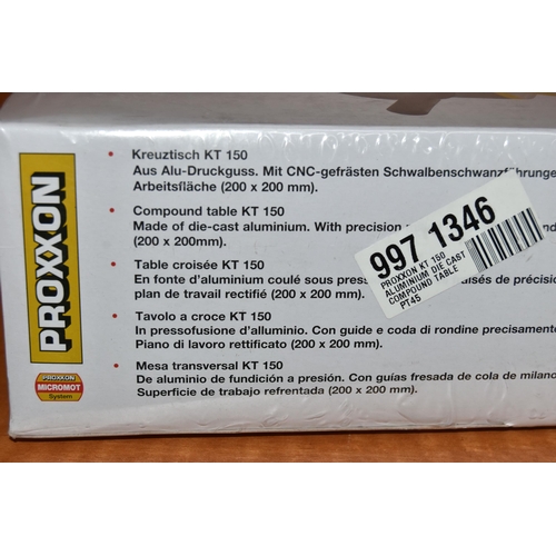 179 - A 'PROXXON' DIE-CAST ALUMINIUM COMPOUND TABLE KT 150, (condition report: new in box, not tested, we ... 