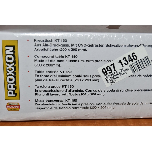 183 - A 'PROXXON' DIE-CAST ALUMINIUM COMPOUND TABLE KT 150, (condition report: new in box, not tested, we ... 