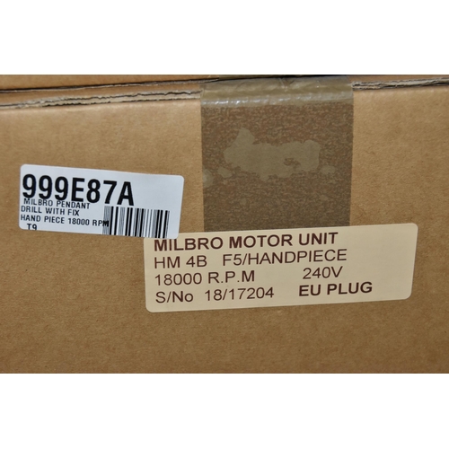 185 - A 'MILBRO MOTOR UNIT HM 4B F5/ HANDPIECE, European plug, 18000 RPM, 240v, (condition report: new in ... 