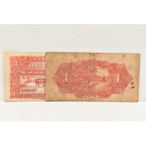 194 - STRAITS SETTLEMENTS PAIR OF ONE DOLLAR BANKNOTES N56 82906, P41 21165, Jan 1930 (some ware)