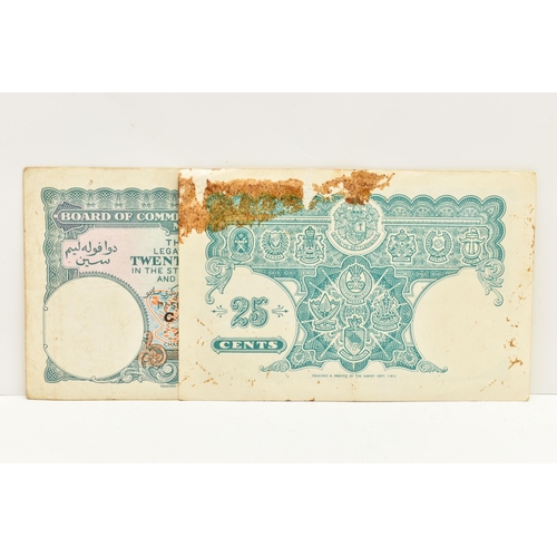 195 - MALAYA PAIR OF CURRENCY NOTES 1940, Twenty-Five Cents B154239, C516587 (condition commensurate with ... 