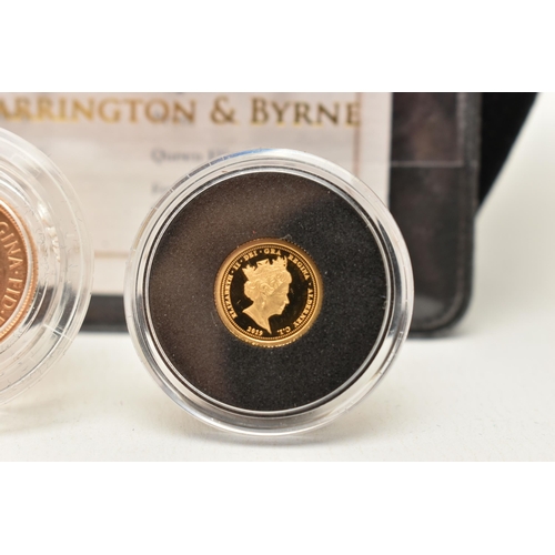 214 - A TIMOTHY NOAD DESIGN GOLD HALF SOVEREIGN, dated 2005, 3.99 grams, 19.5mm, 22ct gold, together with ... 