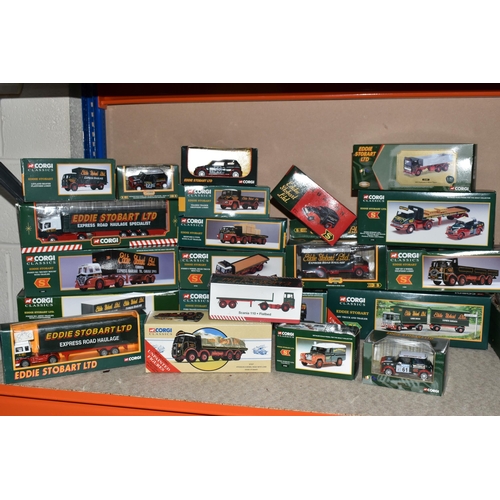 309 - A COLLECTION OF BOXED MAINLY CORGI CLASSICS EDDIE STOBART DIECAST VEHICLES, to include three Mini Ra... 