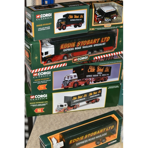 309 - A COLLECTION OF BOXED MAINLY CORGI CLASSICS EDDIE STOBART DIECAST VEHICLES, to include three Mini Ra... 