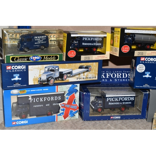 313 - A COLLECTION OF DIECAST MODEL PICKFORDS TRUCKS, to include a Corgi Classics Scammell Highwayman Cran... 