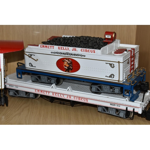 328 - AN UNBOXED BACHMANN G SCALE 2-6-0 LOCOMOTIVE AND TENDER, 'Emmett Kelly Jr. Circus', No.49, red, whit... 