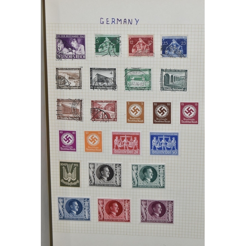 348 - STAMP ALBUM WITH WORLDWIDE RANGES, we note strength in mid period Germany