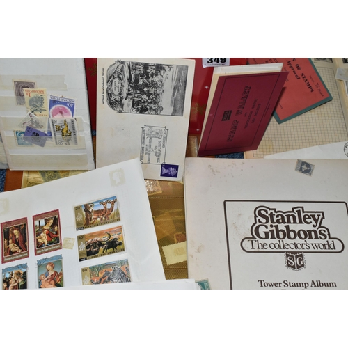 349 - BOX OF WORLDWIDE STAMPS to include various small albums and junior collections and in packets (1 box... 