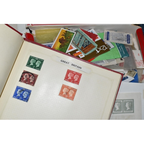 349 - BOX OF WORLDWIDE STAMPS to include various small albums and junior collections and in packets (1 box... 