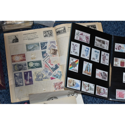 349 - BOX OF WORLDWIDE STAMPS to include various small albums and junior collections and in packets (1 box... 