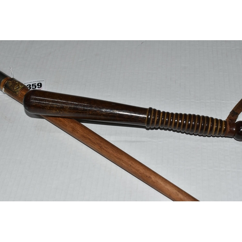 359 - AN AUSTRALIAN FEDERAL POLICE ASSOCIATION BATON, with gilt plaque and stainless steel handle, length ... 