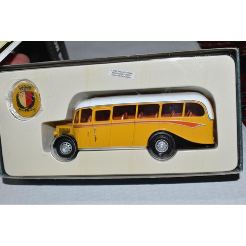 360 - FOURTEEN BOXED DIE CAST LIMITED EDITION MODEL BUSES AND COACHES, to include a Corgi Burlingham Seagu... 