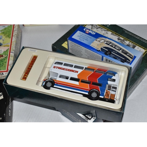 360 - FOURTEEN BOXED DIE CAST LIMITED EDITION MODEL BUSES AND COACHES, to include a Corgi Burlingham Seagu... 