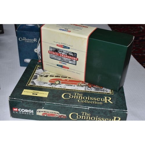 360 - FOURTEEN BOXED DIE CAST LIMITED EDITION MODEL BUSES AND COACHES, to include a Corgi Burlingham Seagu... 