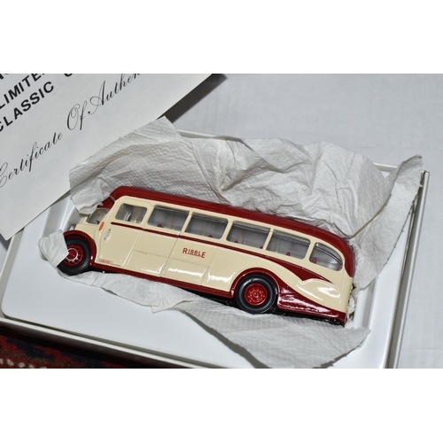 360 - FOURTEEN BOXED DIE CAST LIMITED EDITION MODEL BUSES AND COACHES, to include a Corgi Burlingham Seagu... 