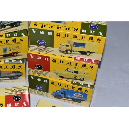 363 - TWELVE BOXED VANGUARDS 1:64 AND 1:43 SCALE DIECAST MODEL VEHICLES, this is split into ten 1:64 scale... 