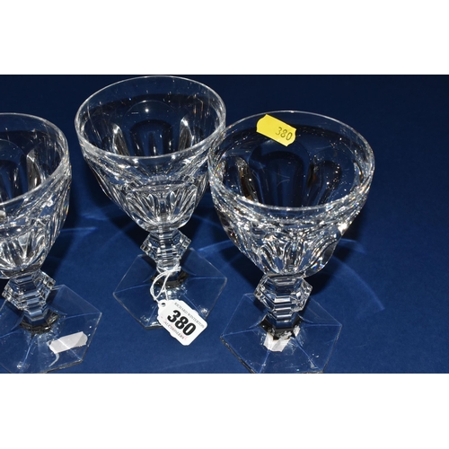 380 - A SET OF FOUR BACCARAT 'HARCOURT' 1821 DESIGN WINE GLASSES, comprising a set of four 'Harcourt' patt... 